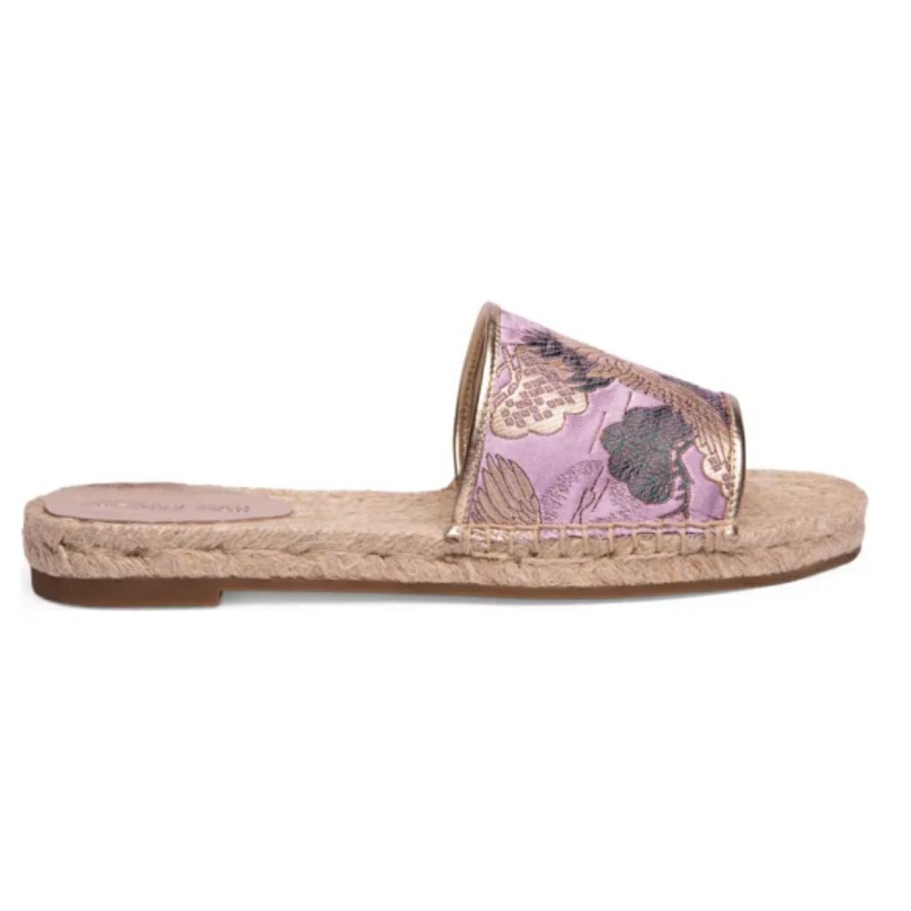 Johnny Was 'Crane' Brocade Flat Jute Espadrille Sandals, Lilac - Picture 4 of 5